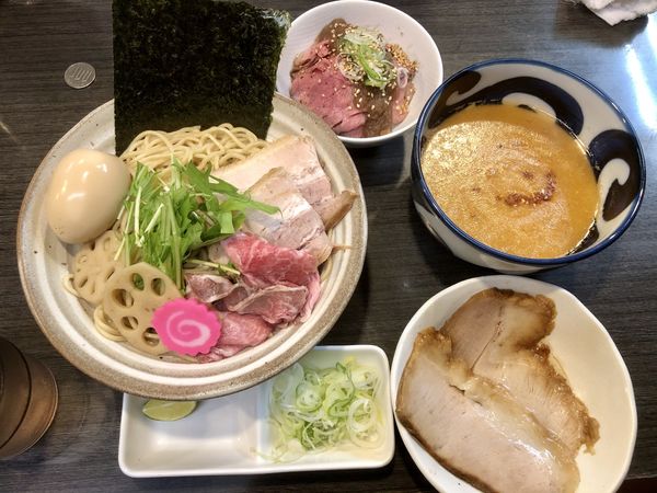 「【８周年限定】貝だしの金目鯛つけ麺￥950＋その他全部w」@ラーメンつけ麺 奔放の写真