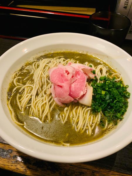 「アワビの肝蕎麦」@灰汁中華 丿貫 福富町本店の写真