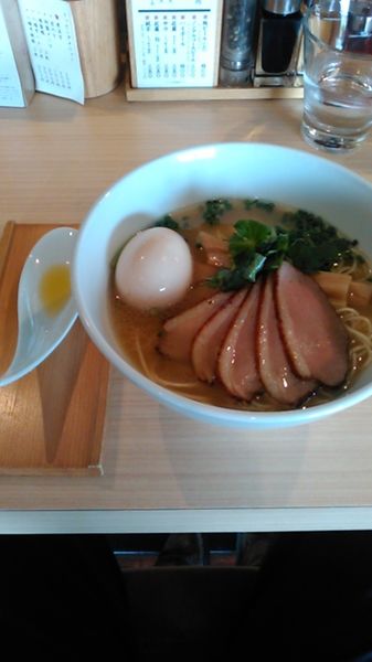 「鴨そば（塩）煮玉子」@支那そば まるこうの写真