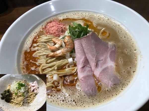 「【限定】オマール海老そば850円、煮干和え玉200円」@三代目 むじゃきの写真