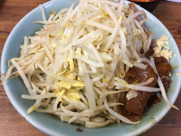 「まぜそば 玉子 全部」@ラーメン二郎 池袋東口店の写真