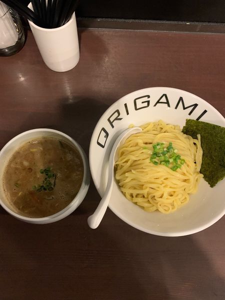 「ORIGAMIつけ麺こってり(820円)」@麺屋 ORIGAMIの写真