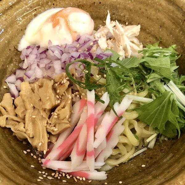 「塩八（中盛）＋温玉」@麺店 やす八の写真