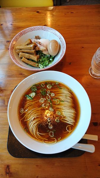 「かけそば＋トッピング(別盛り)」@麺や食堂 本店の写真