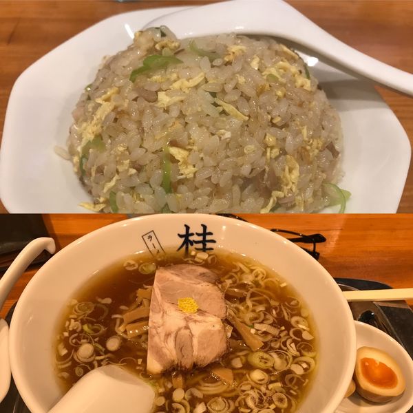 「ラーメン味玉+半チャーハン」@煮干しだし醤油ラーメン 桂の写真