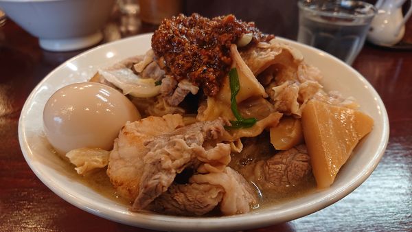 「限定  タンメンビーフマッチョ  味玉」@らーめん 五ノ神精肉店 煮干し編の写真