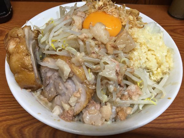 「汁なし ヤサイちょいマシ ニンニクマシ アブラ カラメ」@ラーメン二郎 亀戸店の写真