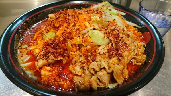 「【夜】鬼紅ラーメン」@麺創研 紅 府中の写真