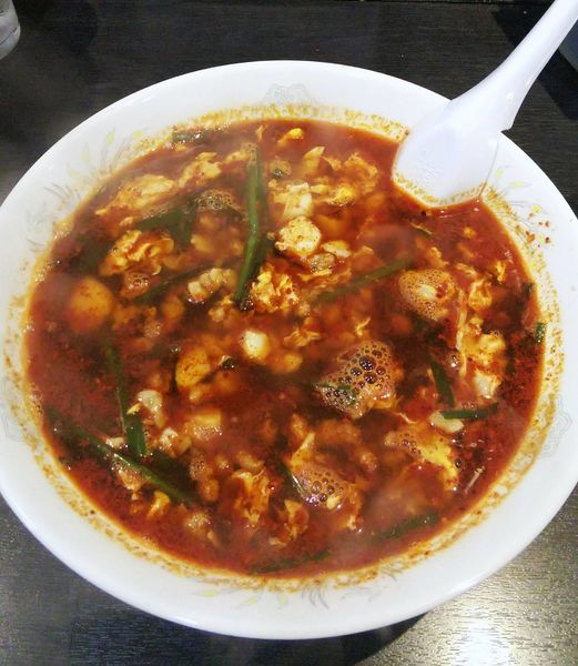 「元祖辛麺 10辛 ニンニクトッピング 1050円」@辛麺屋桝元 中央通店の写真