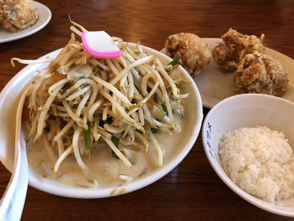 「濃厚タンメン大盛 唐揚げセット」@極濃湯麺 フタツメ 貝沢店の写真