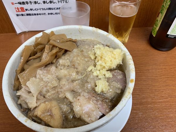 「大ラーメン豚+メンマ (950円+100円=1050円)」@麺や 希 御徒町店の写真