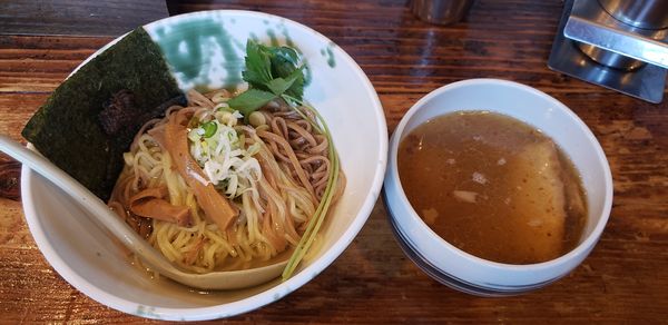 「ザ　しおつけめん温スープ」@啜磨専科の写真