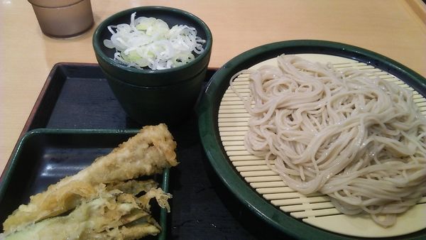 「もり 340円＋なす天 100円」@ゆで太郎 錦糸公園前店の写真