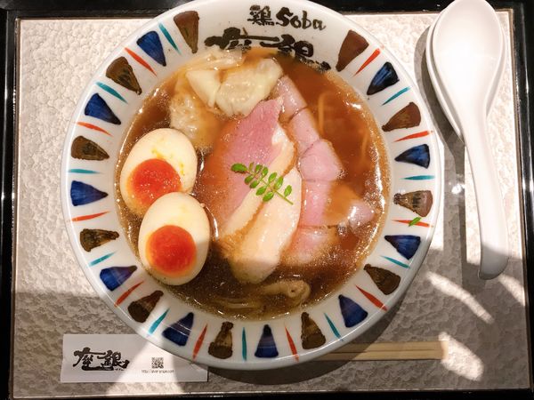 「和風魚介Soba(並)＋燻製玉子」@鶏soba 座銀 肥後橋本店の写真