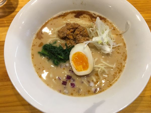 「【限定10食】春菊のクリーミー坦々そば」@麺屋 清の写真