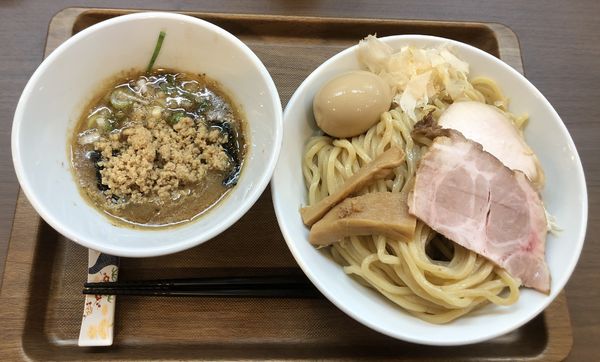 「味玉・鷄ほぐしつけめん 大盛」@つけめん さなだの写真