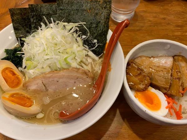 「ねぎたま＋ざく丼」@ラーメン大桜 今宿店の写真