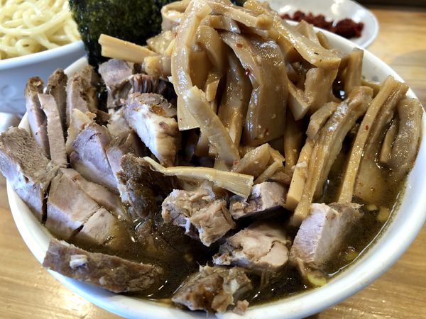 「つけメンマチャーシュー＋辛味＋のり」@自家製中華そば としおかの写真