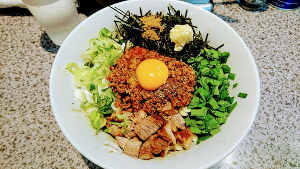 「【限定】台湾まぜそば(ニンニク少なめ･追い飯付)+チーズ」@ラーメン宮郎の写真