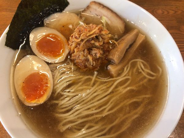 「有精卵の味玉しょうがそば850円+赤辛しょうが60円税別」@中華そば みはしの写真