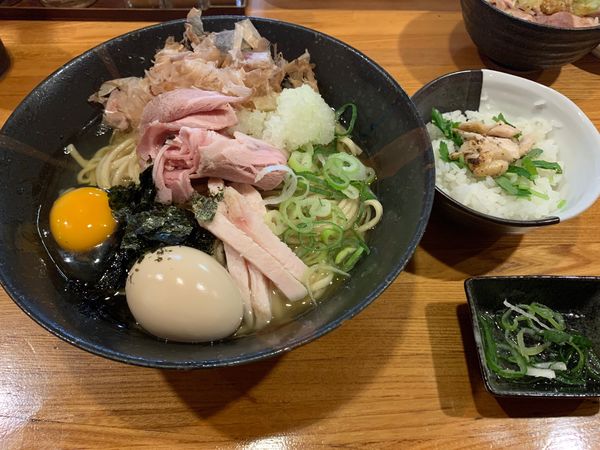 「上州地鶏と鰹のまぜそば　追い飯付き」@麺屋 ひな多の写真