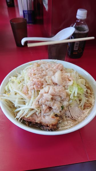 「大豚(２枚)  ニンニク  油」@ラーメン二郎 中山駅前店の写真