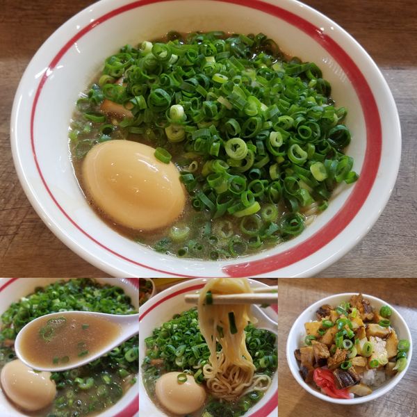 「定番ネギラーメン+味玉¥1000、チャーシュー丼¥320」@和歌山ラーメン まる岡の写真