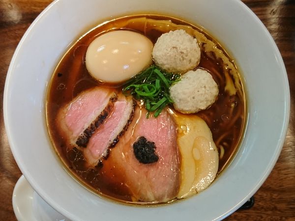 「ポルチーニ醤油らぁ麺￥800＋特製トッピング￥250」@入鹿（IRUCA）-Tokyo-の写真