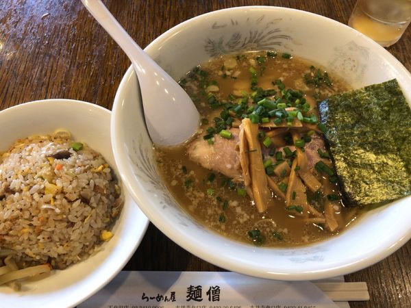 「セットメニュー５番(らーめん・2/3チャーハン)」@麺僧 吉祥寺南口店の写真
