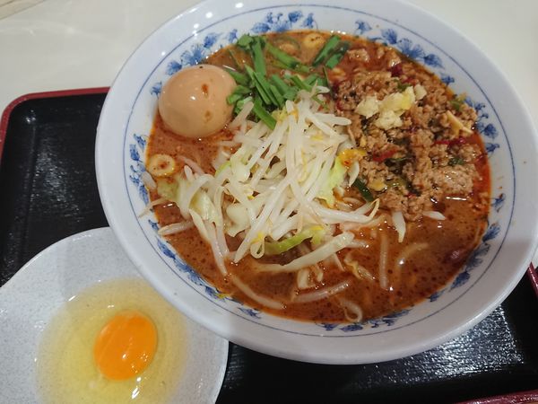 「【限定】台湾ラーメン(麺少なめ)790円＋生玉子50円」@所沢大勝軒の写真