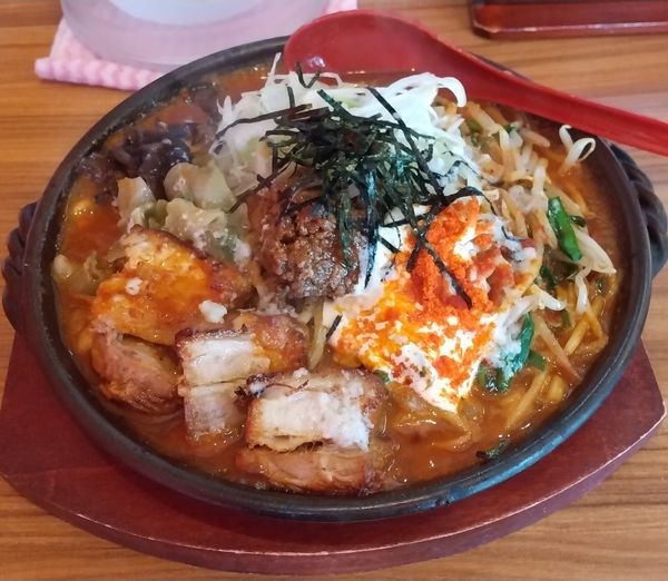 「旨辛肉まぜそば太麺(中辛)+ライス」@麺屋 多伊夢の写真