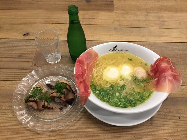 「らぁ麺生ハムフロマージュ～リゾット用ご飯付き～」@Ramen ドゥエ Edo Japanの写真