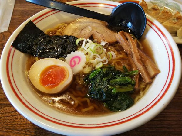 「あっさり中華そば　＋餃子：サービス券」@めん処-soy屋！の写真