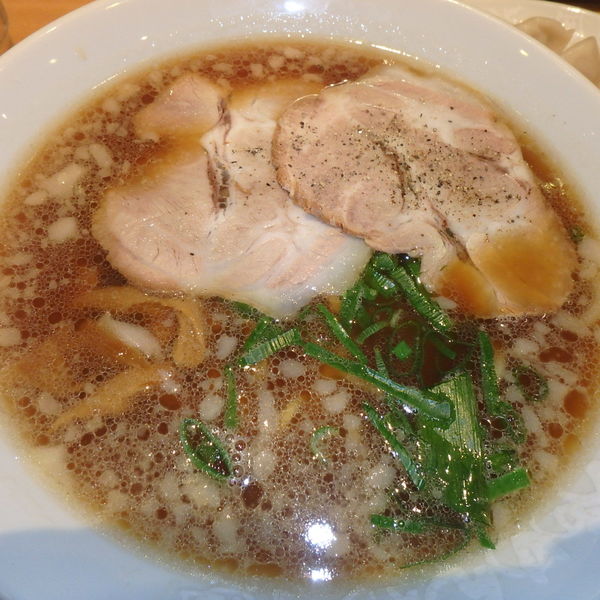 「尾道らーめん(730円)、水餃子(380円→無料)」@らあめん花月嵐 日野大坂上店の写真