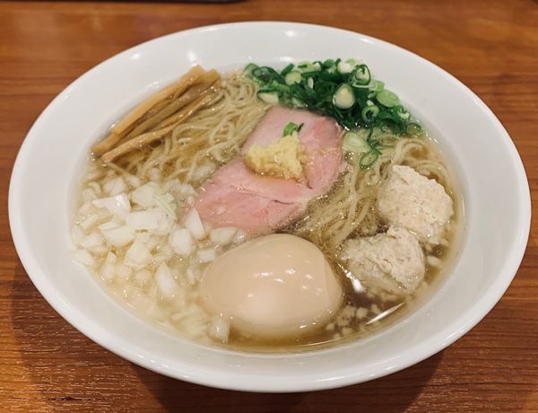「背脂生姜ラーメン （¥900）＋味玉（￥100）」@中華そば 七麺鳥の写真