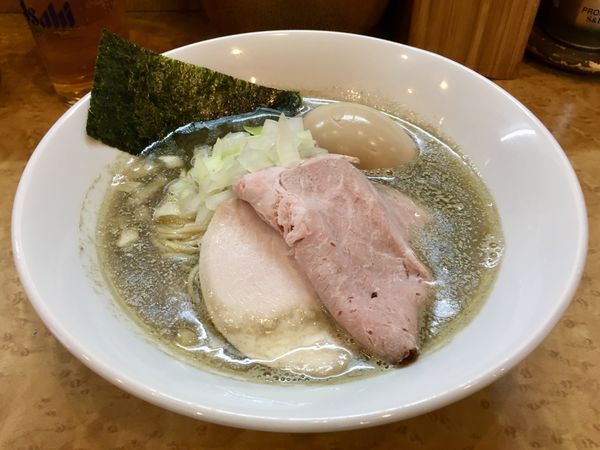 「アサヒスーパードライ中瓶 → 味玉純煮干そば ＋ 和え玉」@中華そば 児ノ木の写真