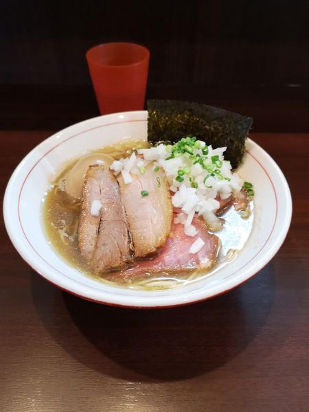 「煮干し蕎麦(チャーシュー＋味玉)＋あぶら麺」@零一弐三の写真