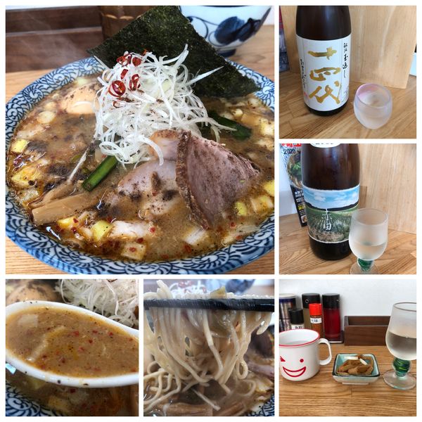 「【限定】酸辛担麺（辛め）900円 日本酒 500円」@中華そば専門 とんちぼの写真