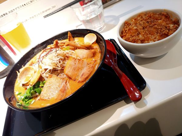 「辛3SOチゲ風・ばらちゃーしゅー増し＆麻辣肉味噌ごはん」@RA-MEN 3SOの写真