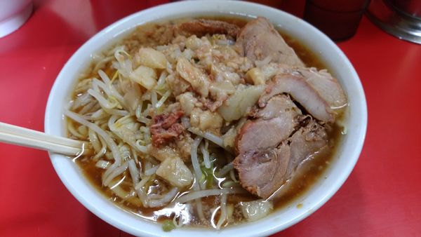 「小ブタアブラカラメ」@ラーメン二郎 上野毛店の写真