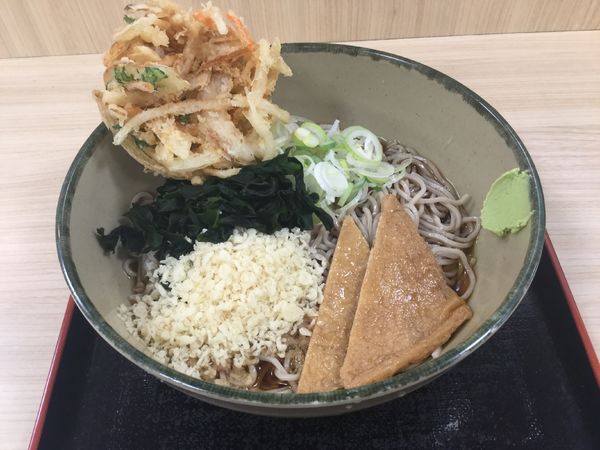 「朝そば＋ミニかき揚げ(¥330+60)」@名代 箱根そば 祖師ヶ谷大蔵店の写真