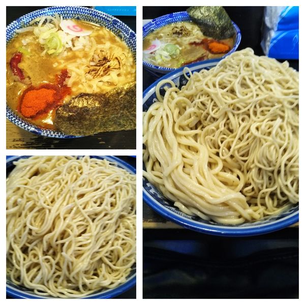 「カレーつけ麺特盛り（裏ver＆相盛り）＋チーズ」@狼煙 〜NOROSHI〜の写真