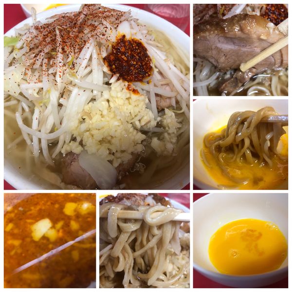 「小ラーメン 750円 麺少なめ 生卵 50円 ニンニクラー油」@ラーメン二郎 千住大橋駅前店の写真