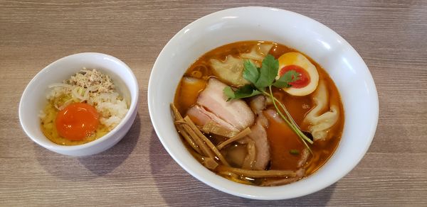 「三位一体＋玉子かけご飯」@中華そば 和渦 TOKYOの写真