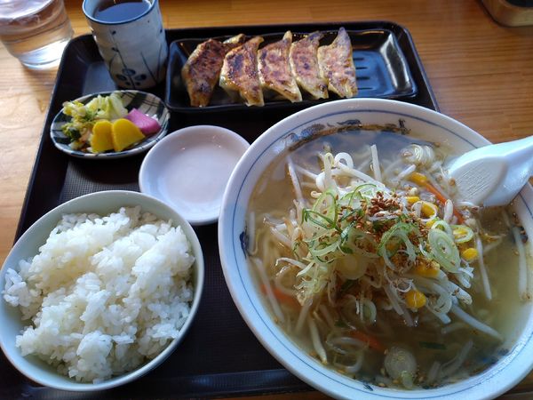 「餃子セット (しおラーメン) 780円」@宝来の写真