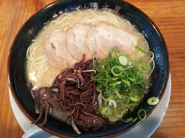 「博多ラーメン大盛（¥600+100）」@博多ラーメン 清水屋の写真