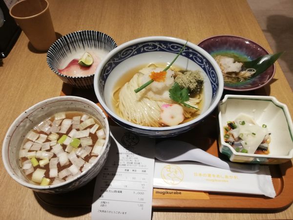「【よしかわ】麺割烹　冬の魚と蓮根のつけそば　1000円」@むぎくらべの写真