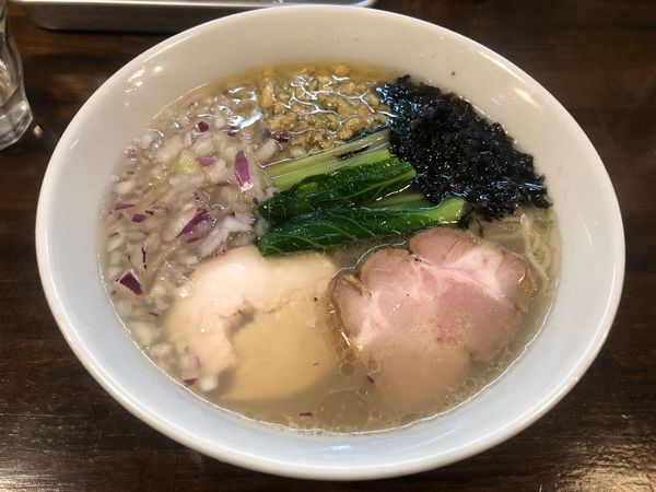 「貝節潮そば 大盛 820円＋100円」@CLAM＆BONITO貝節麺RAIKの写真