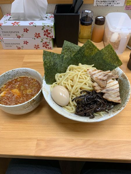 「つけ麺大盛り全部のせ＋麺増量」@つけ麺・ら〜めん 辰寅 宗像店の写真