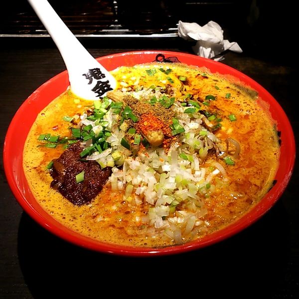 「カラシビ味噌らー麺 (カラ増し シビ増し)＋ネギ」@カラシビ味噌らー麺 鬼金棒の写真
